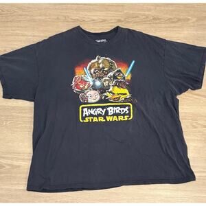 Angry Birds Star Wars Black T-Shirt, Size 3XL Mobile Game